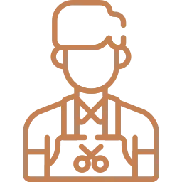 Symbol eines Friseurs mit Schere und Kamm